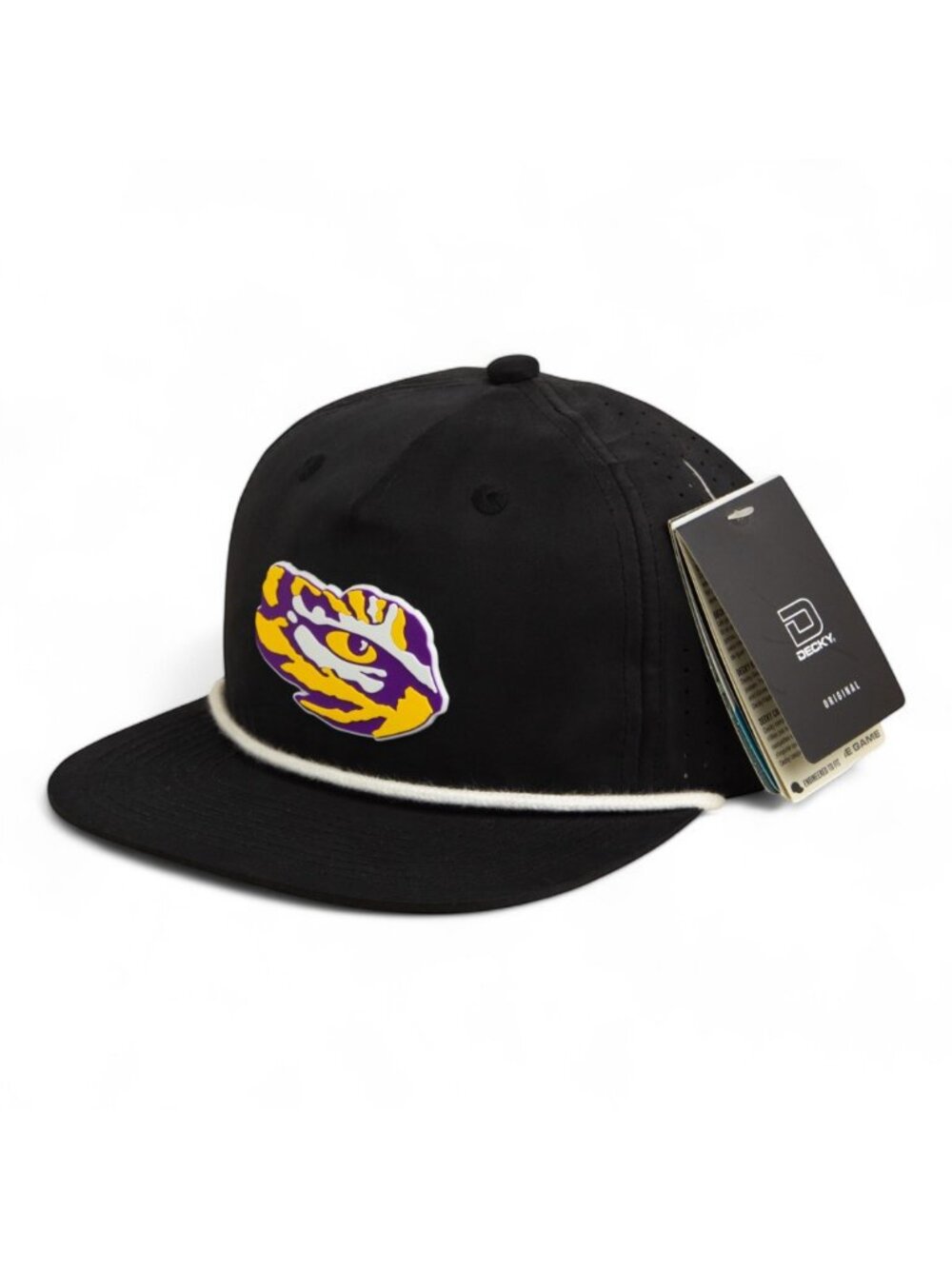 LSU Tiger Eye 3D Perforated Rope Hat- Black/ White